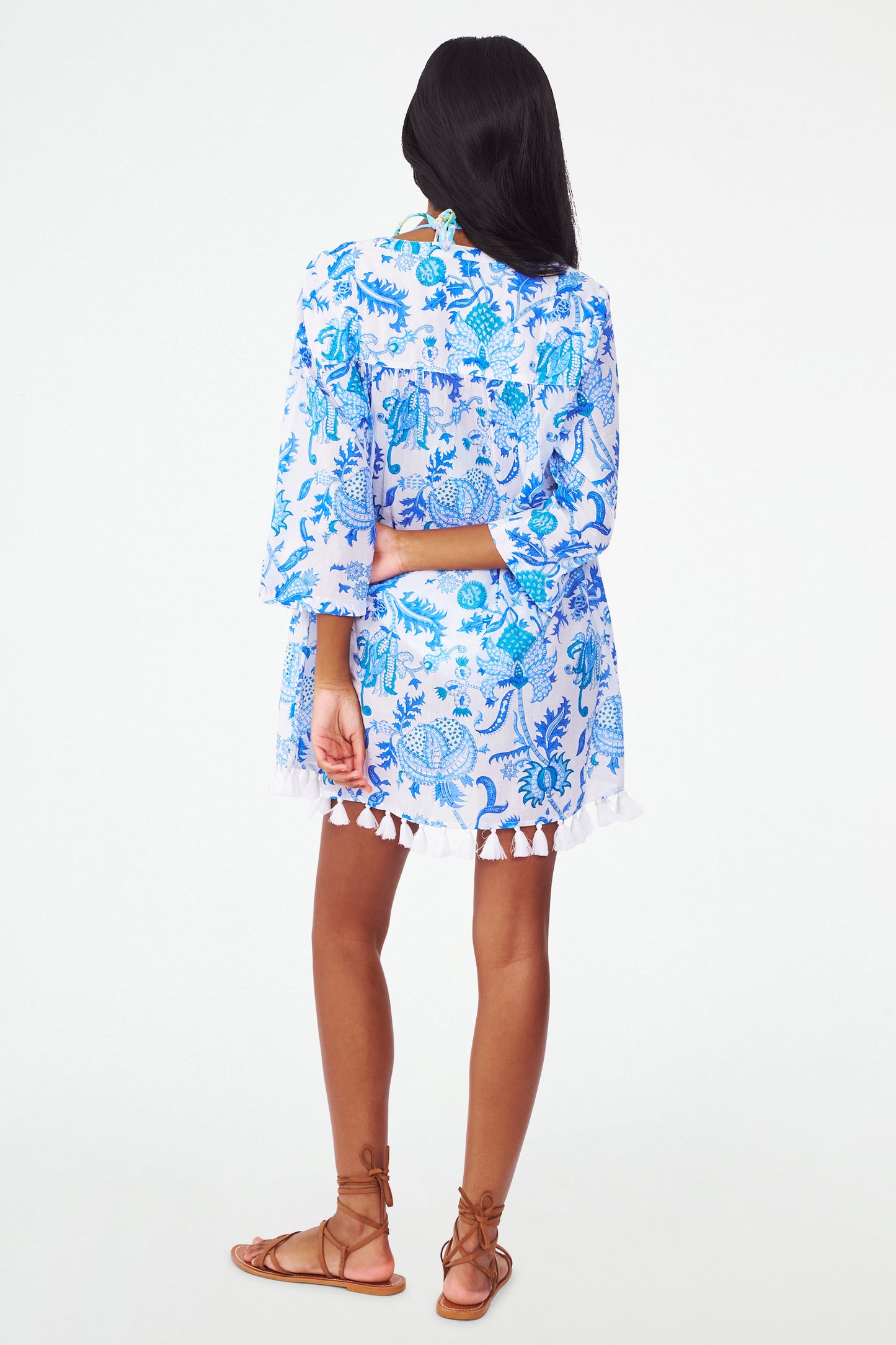 Womens Blue Floral Coverup view 5