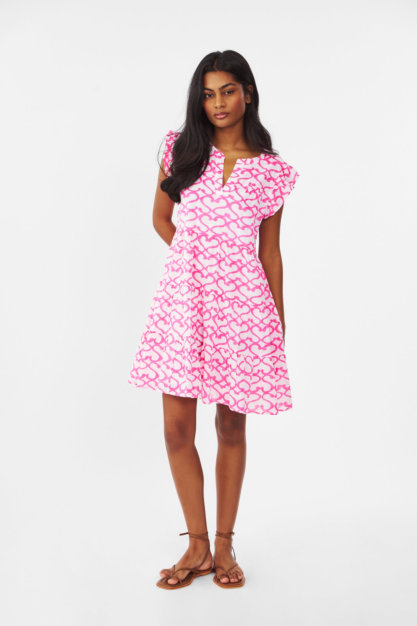 Womens Pink Printed Dress view 4