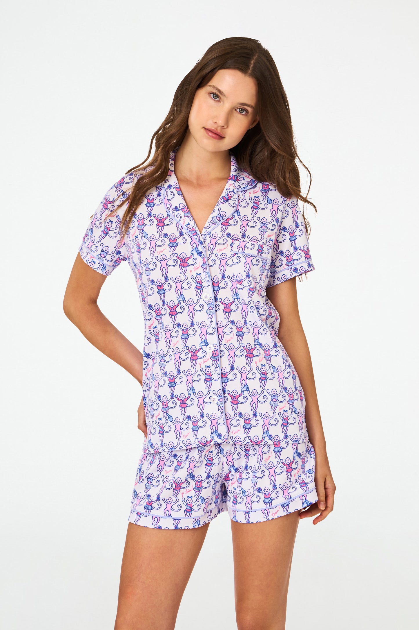 Roller Rabbit Berry Cheer Monkey Polo Pajamas view 3