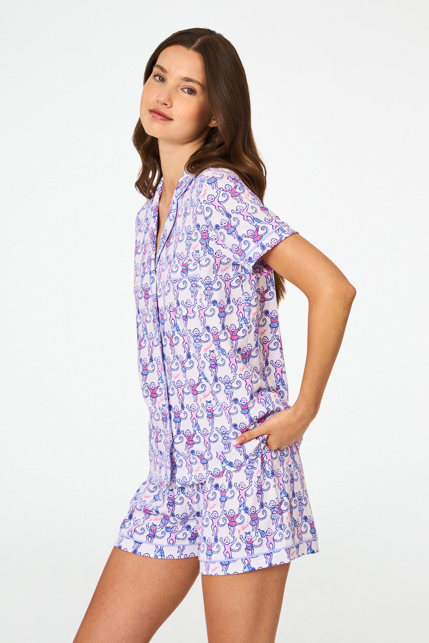 Roller Rabbit Berry Cheer Monkey Polo Pajamas view 4