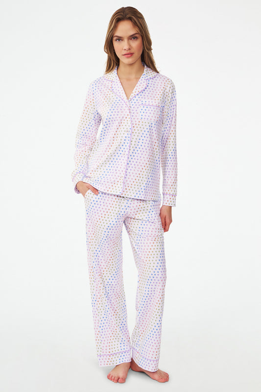 Disco Hearts Long Sleeve Polo Pajamas view 1