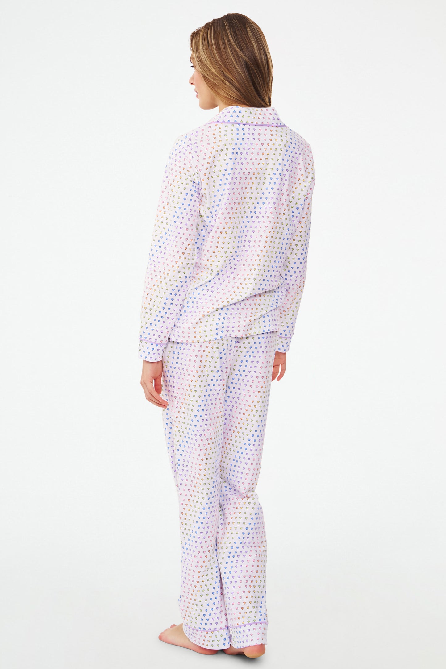 Disco Hearts Long Sleeve Polo Pajamas view 4