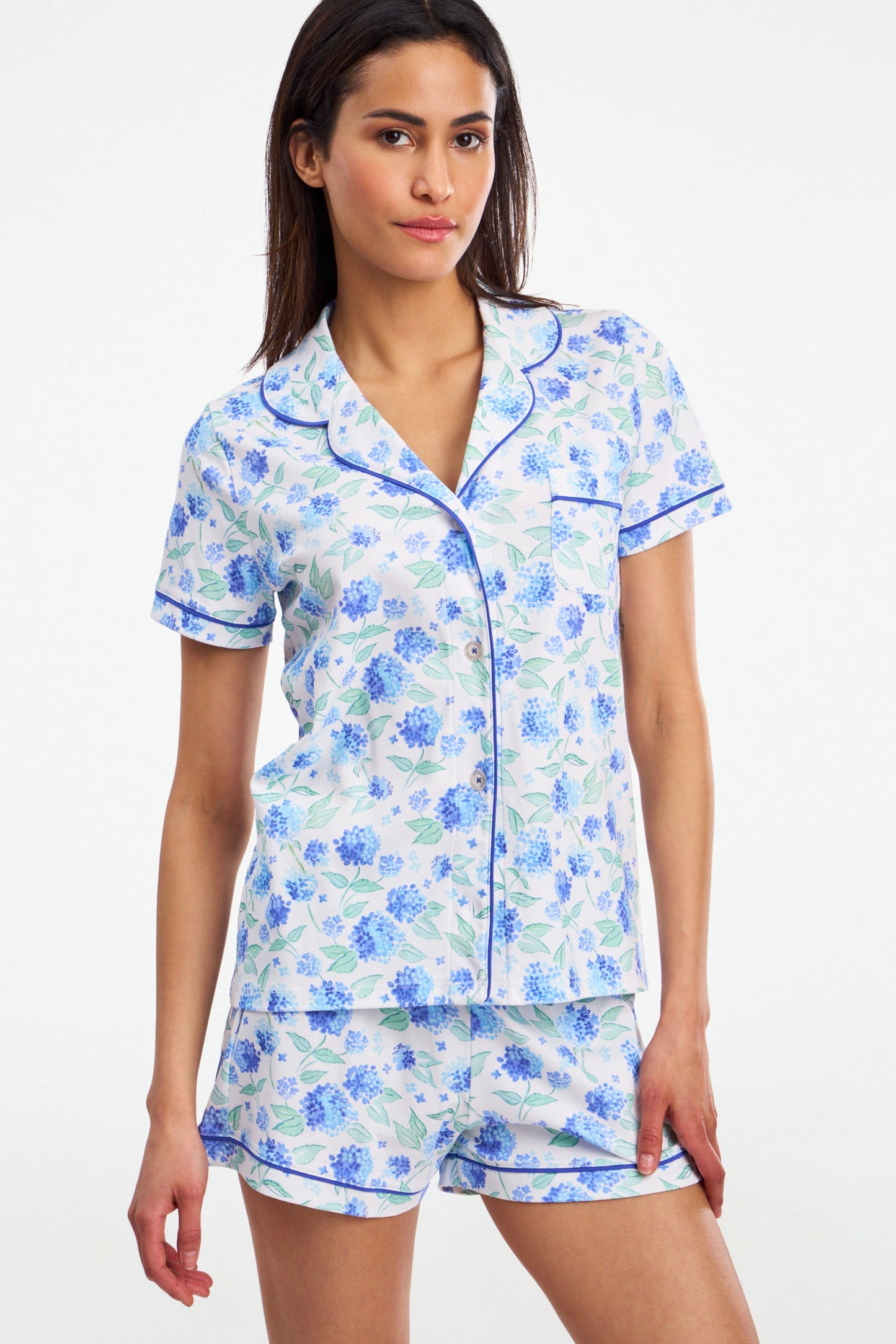 Ditsy Hydrangea Polo Pajamas view 1