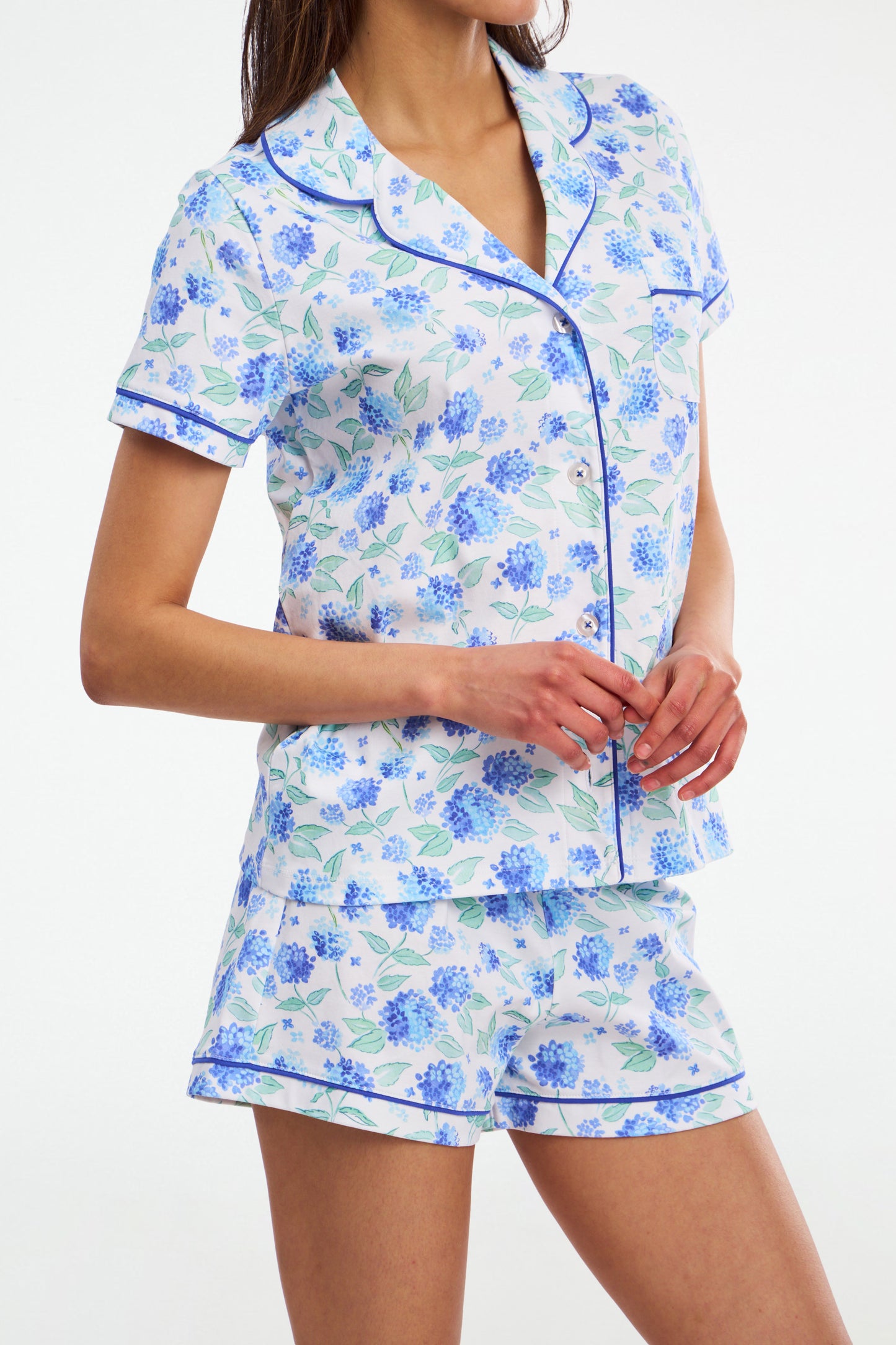 Ditsy Hydrangea Polo Pajamas view 4