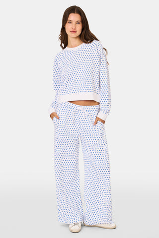 Roller Rabbit Blue Hearts Celeste Crewneck