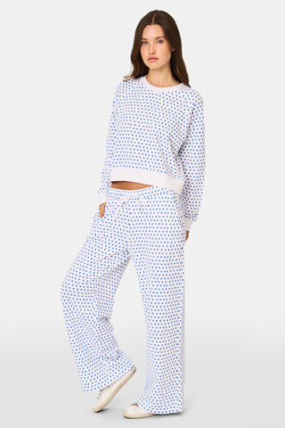 Roller Rabbit Blue Hearts Celeste Crewneck