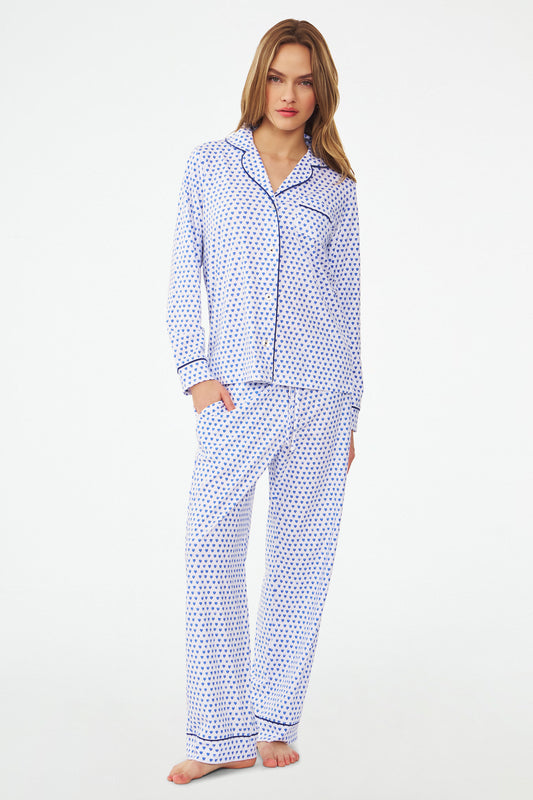 Hearts Long Sleeve Polo Pajamas view 1