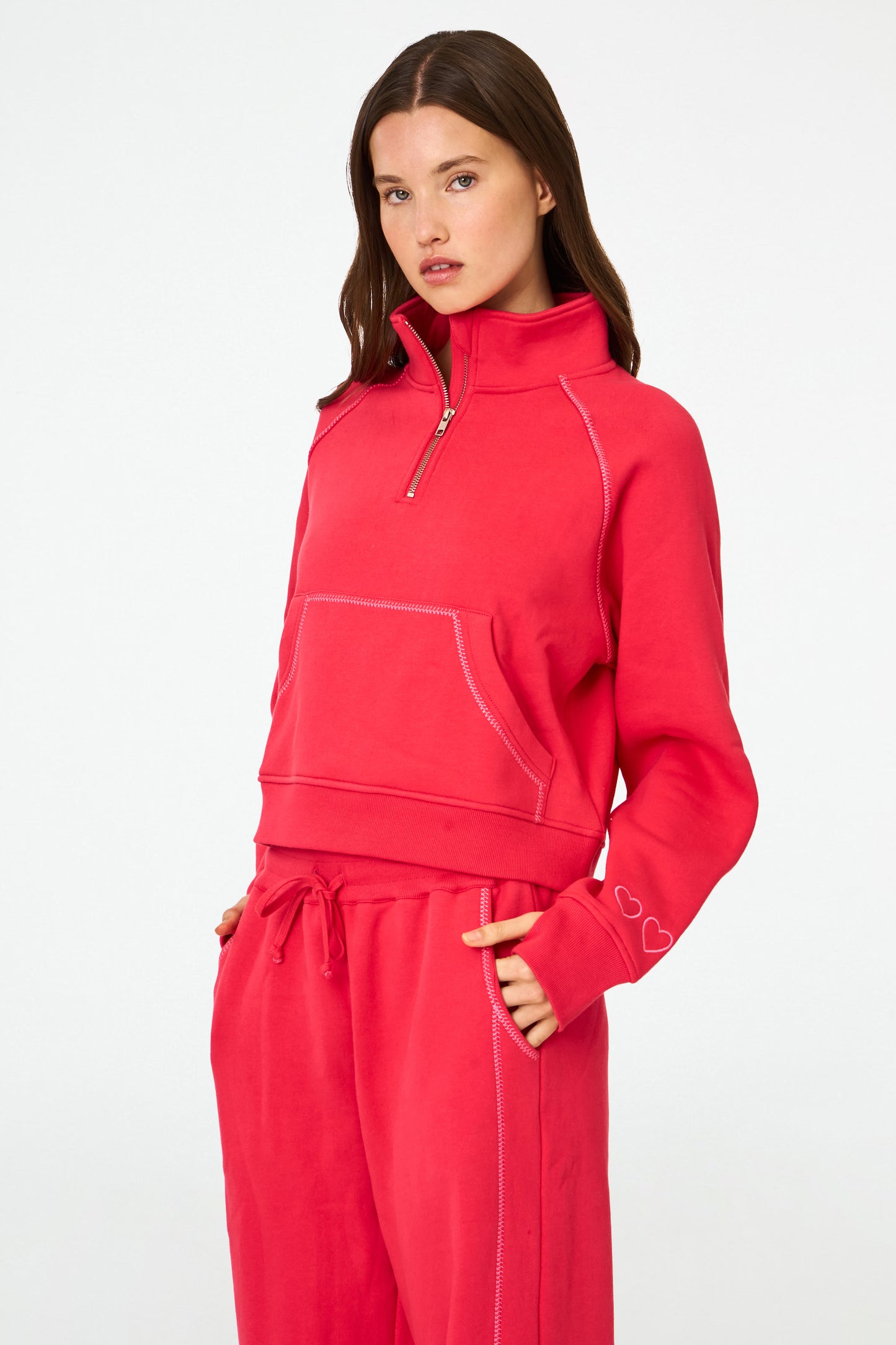 Hearts Embroidered Hudson Sweatshirt view 1