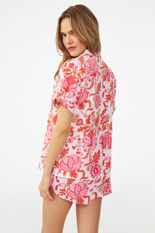 Pink and Orange Blockprinted PJ