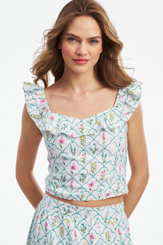 Roller Rabbit Jemina Wildflower Embroidery Khalia Top