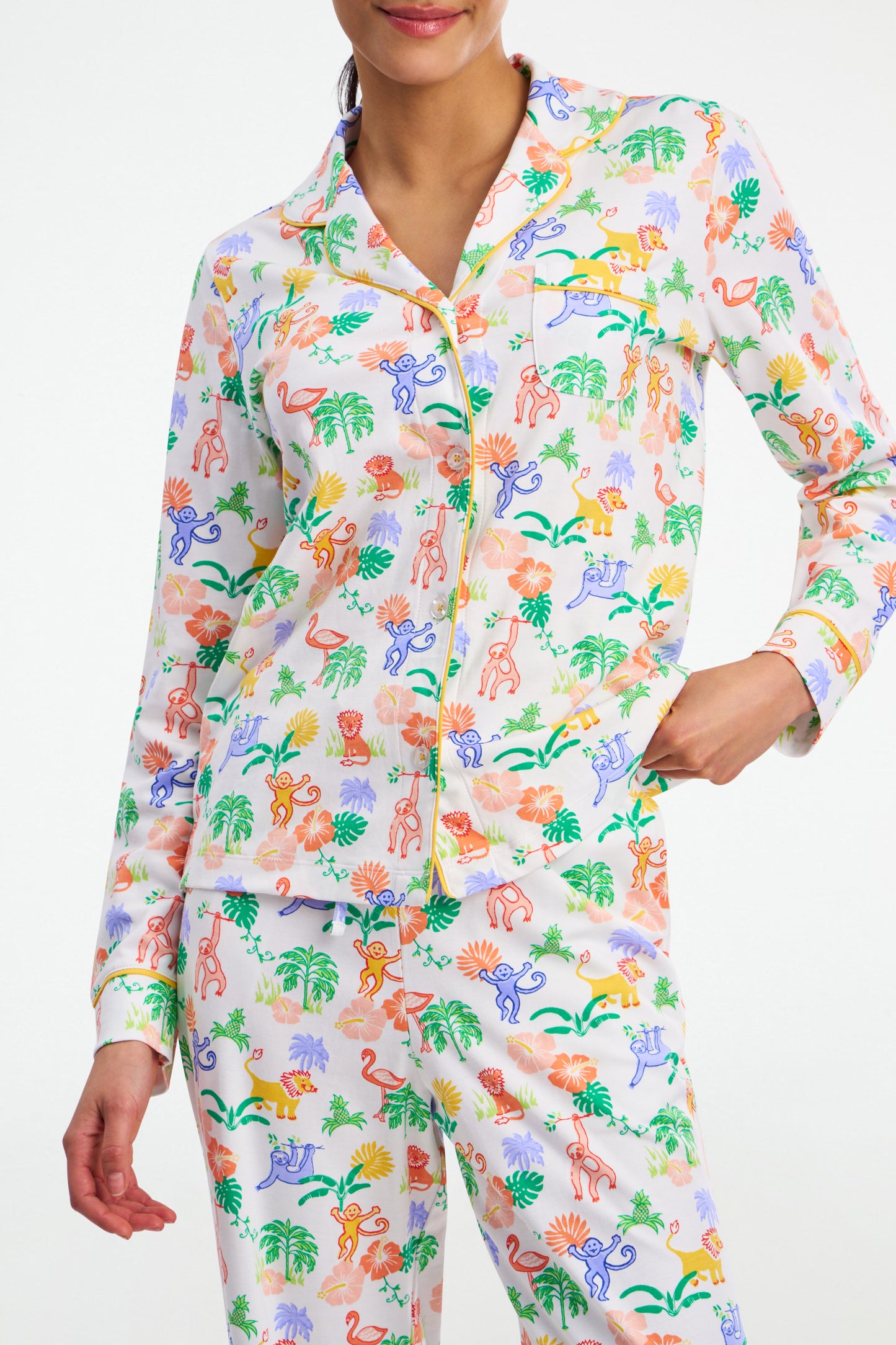 Jungle Party Long Sleeve Polo Pajamas view 3