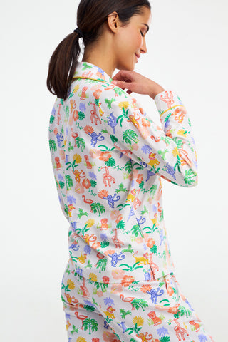 Jungle Party Long Sleeve Polo Pajamas