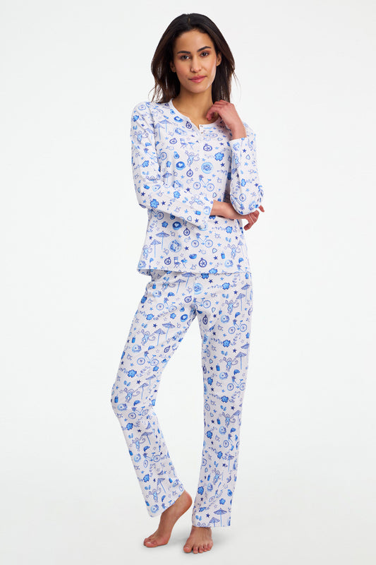 Roller Rabbit Blue Latte Lane Pajamas view 1