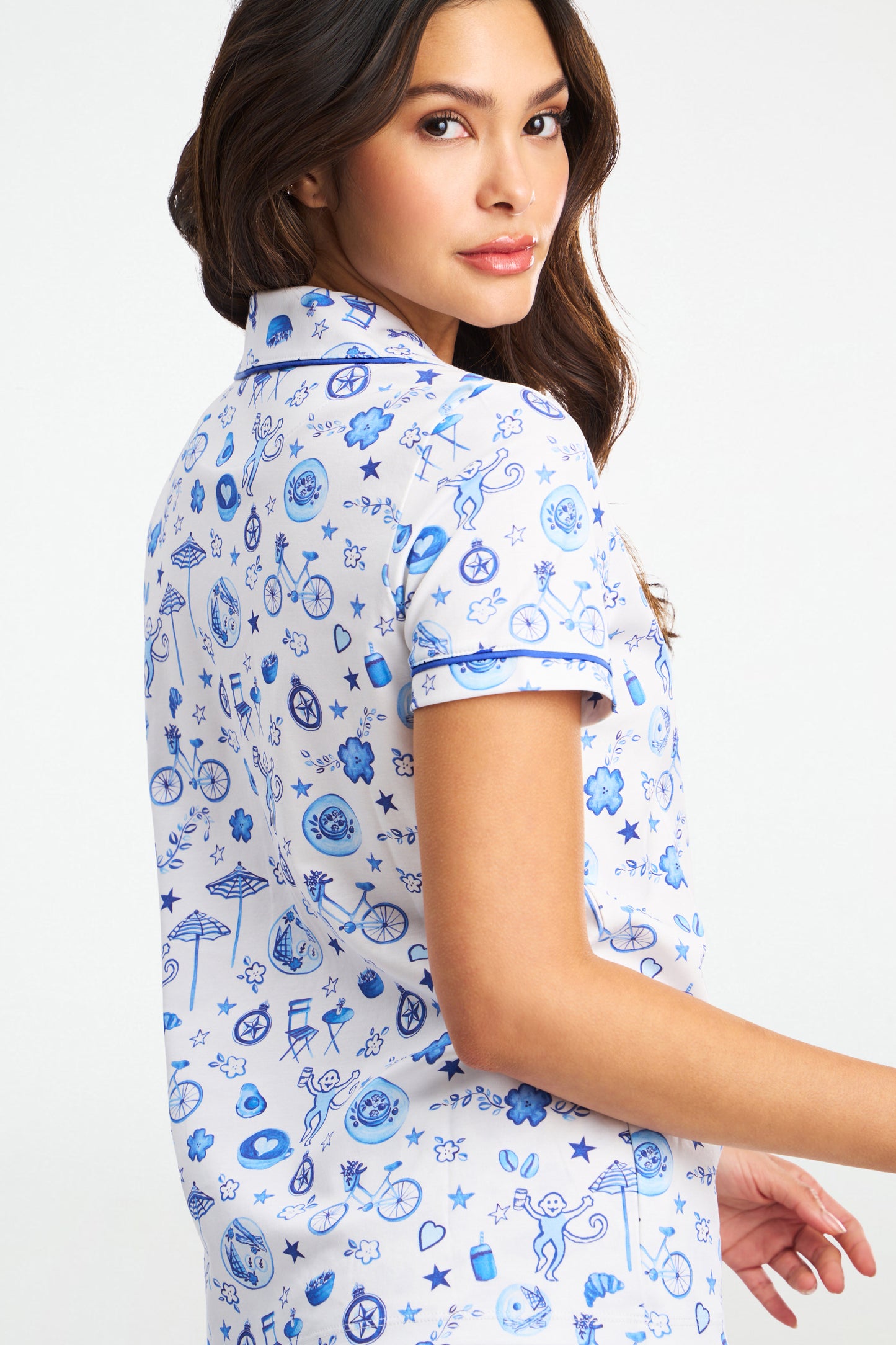 Roller Rabbit Blue Latte Lane Polo Pajamas view 3