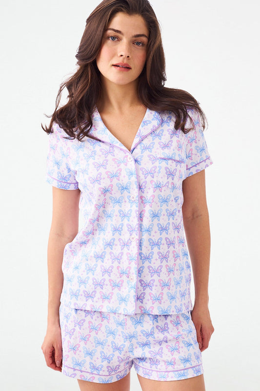 Roller Rabbit Flutter Polo Pajamas Lavender view 1
