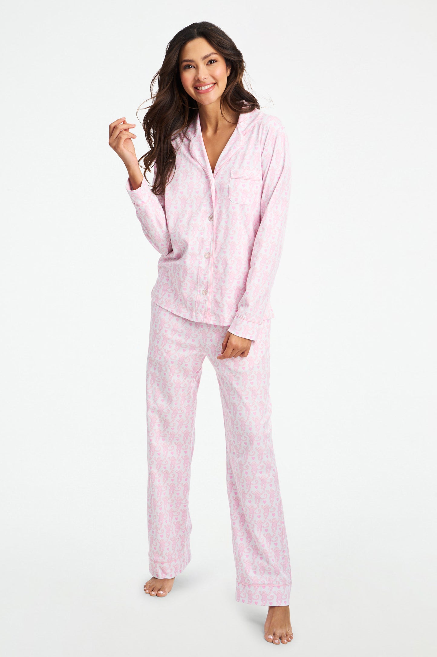 Lovely Monkey Long Sleeve Polo Pajamas view 7
