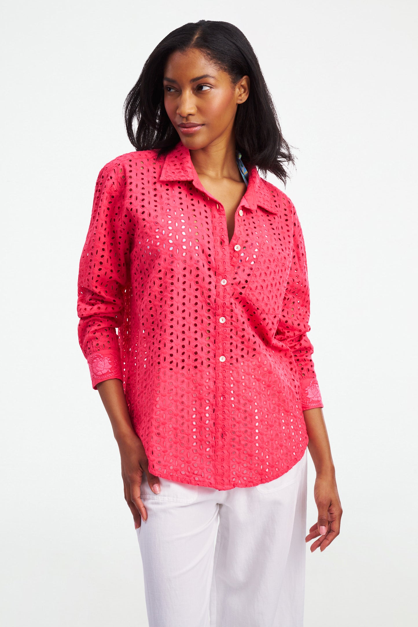 Roller Rabbit Malina Eyelet Boyfriend Shirt view 3