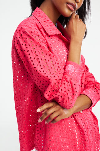 Roller Rabbit Malina Eyelet Boyfriend Shirt