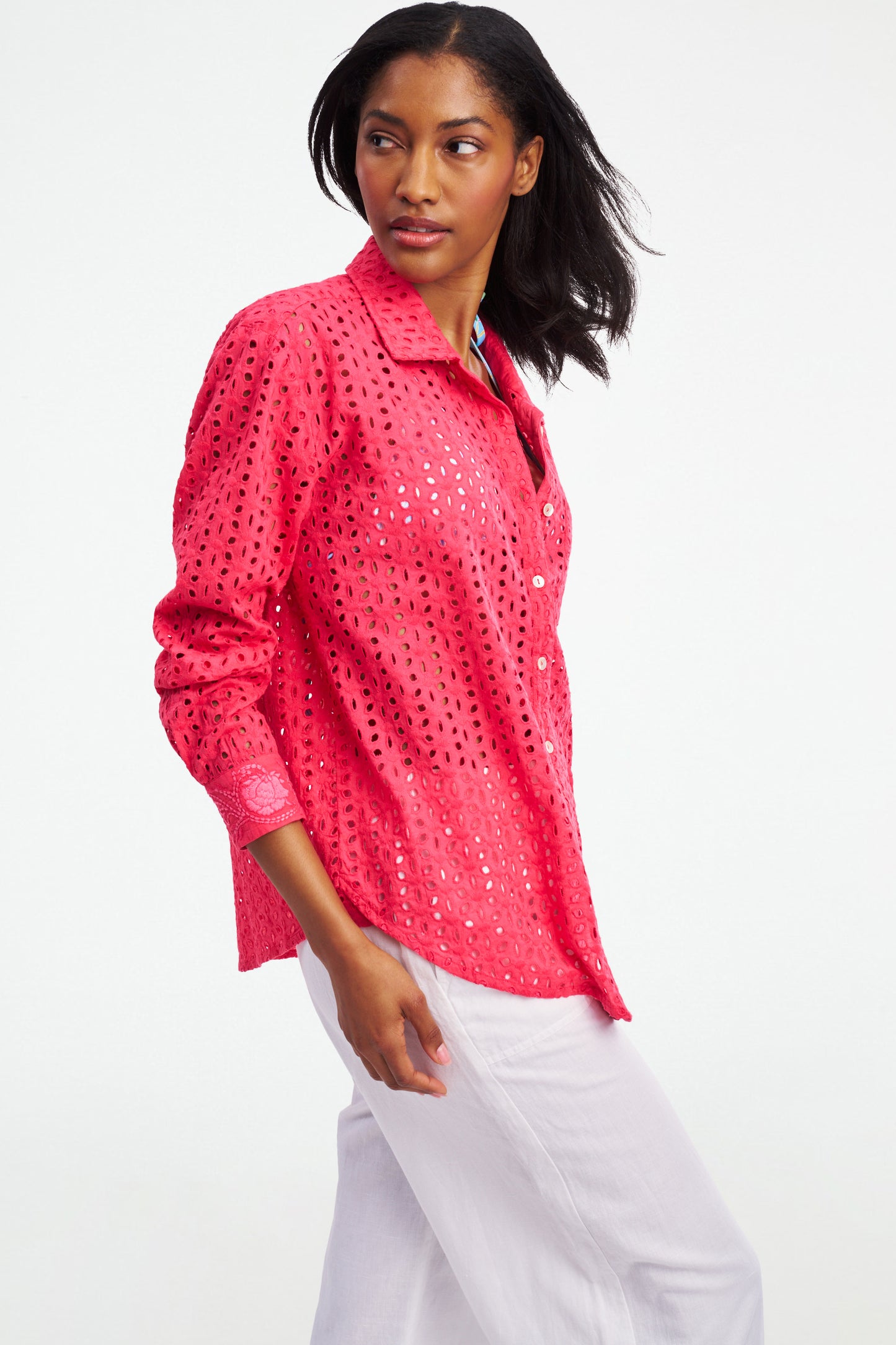 Roller Rabbit Malina Eyelet Boyfriend Shirt view 4