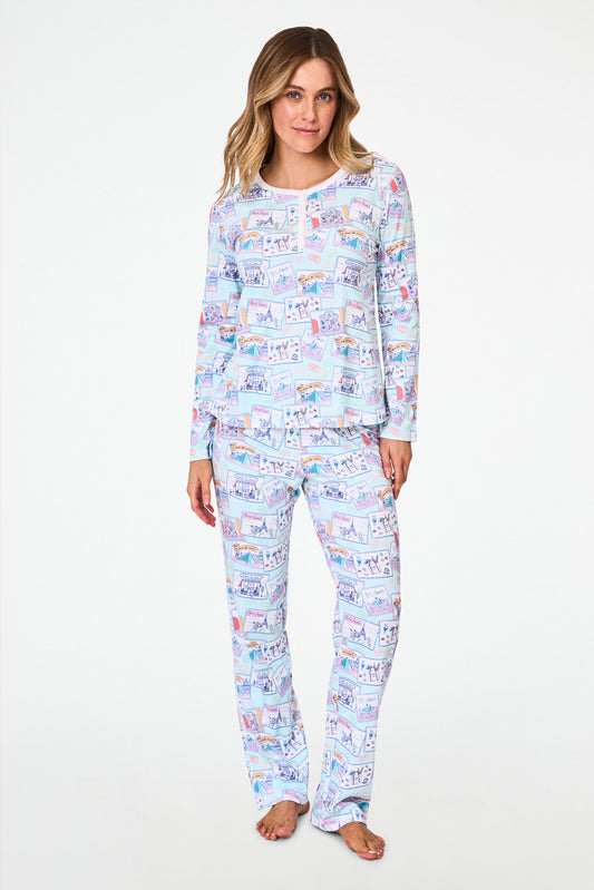 Roller Rabbit Blue Paris Monkey Pajamas view 1