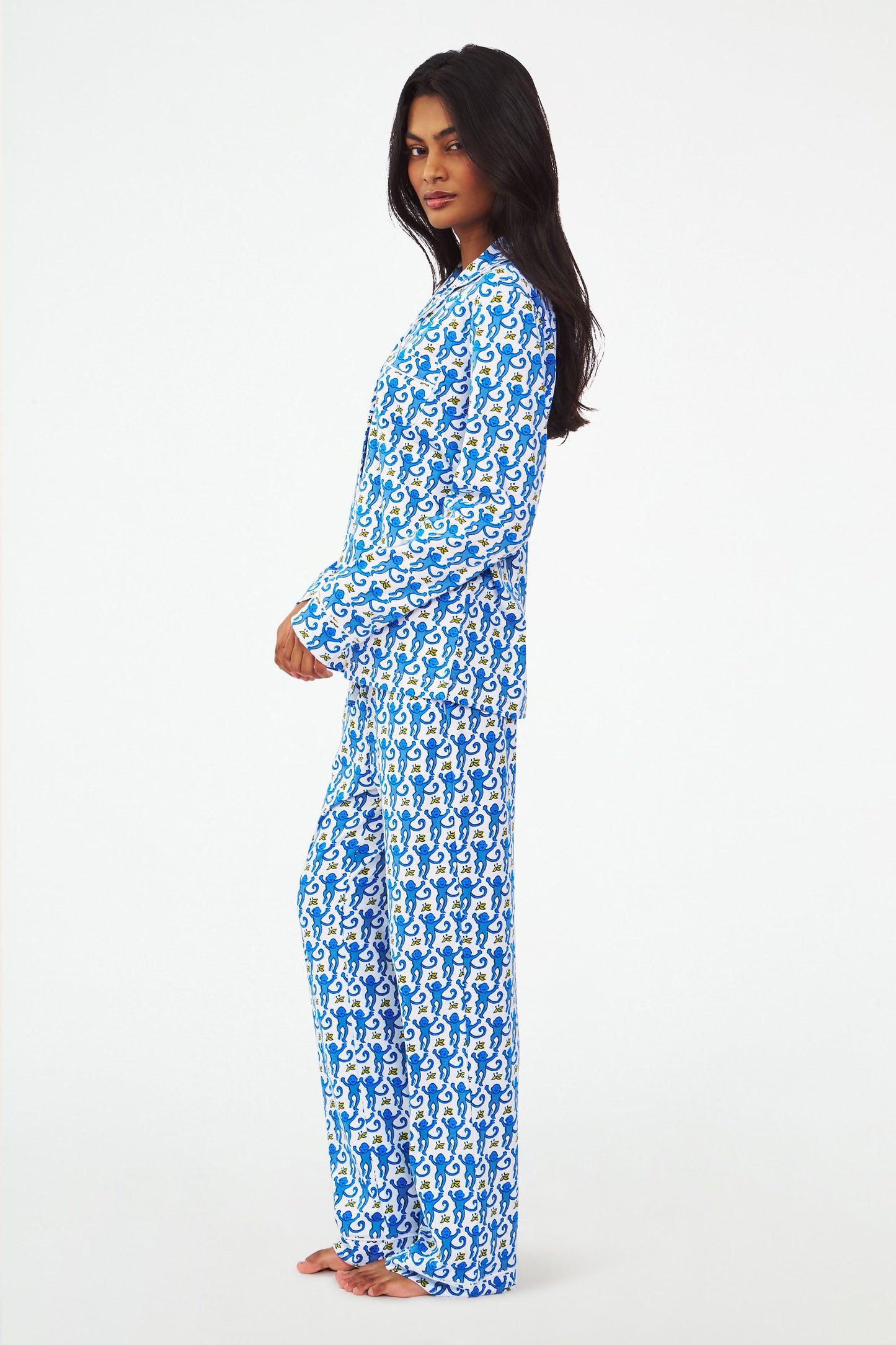 Monkey Long Sleeve Polo Pajamas view 5