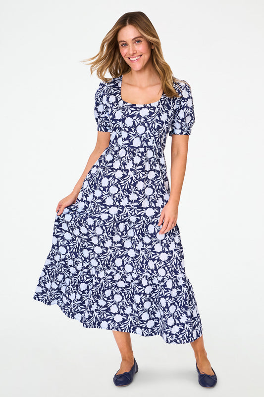 Roller Rabbit Navy Morris Floral Scarlett Dress view 1