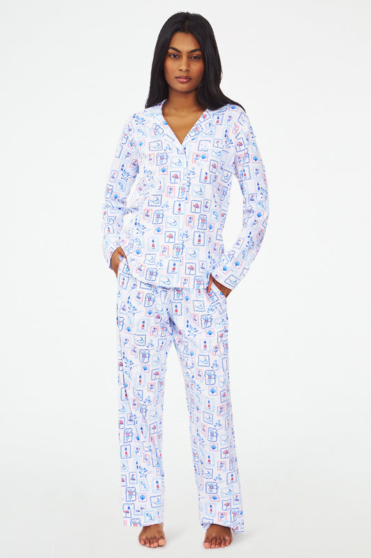Nantucket Memories Long Sleeve Polo Pajamas view 1