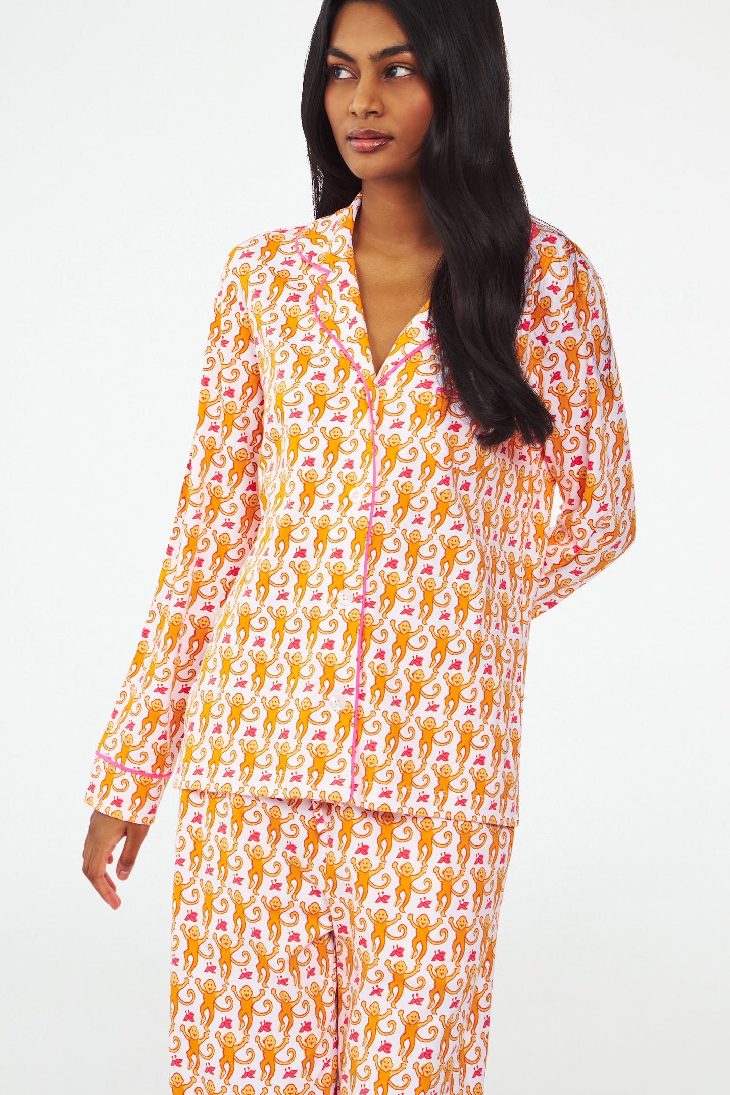 Monkey Long Sleeve Polo Pajamas view 2