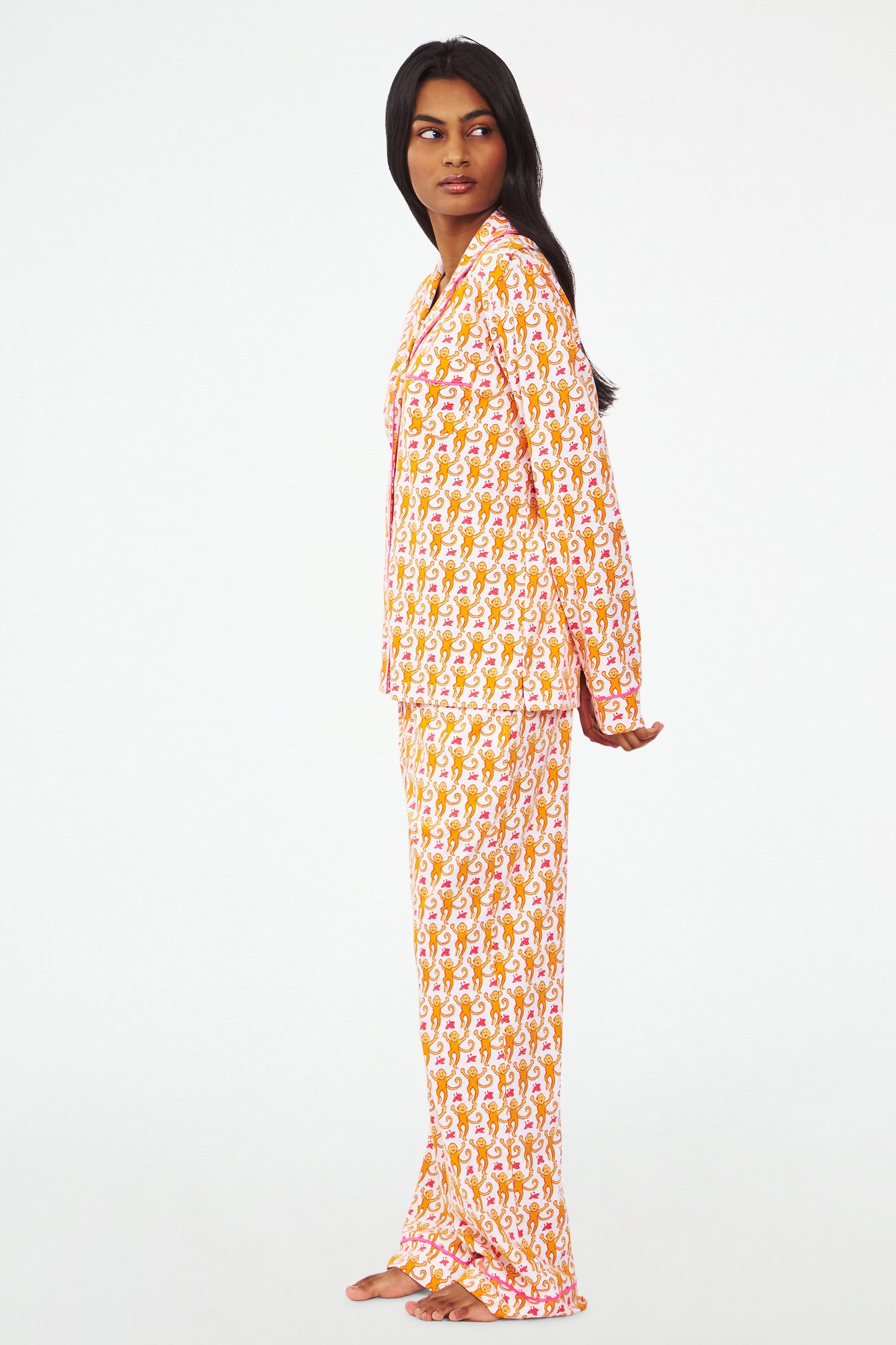 Monkey Long Sleeve Polo Pajamas view 3