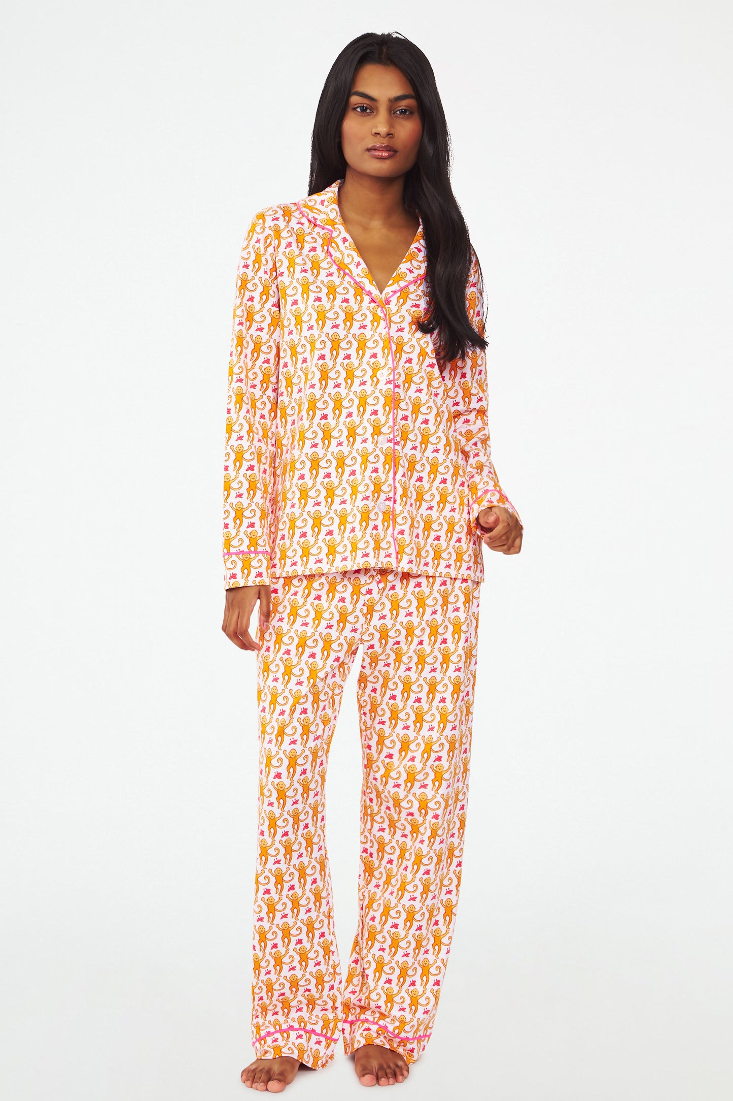 Monkey Long Sleeve Polo Pajamas view 1