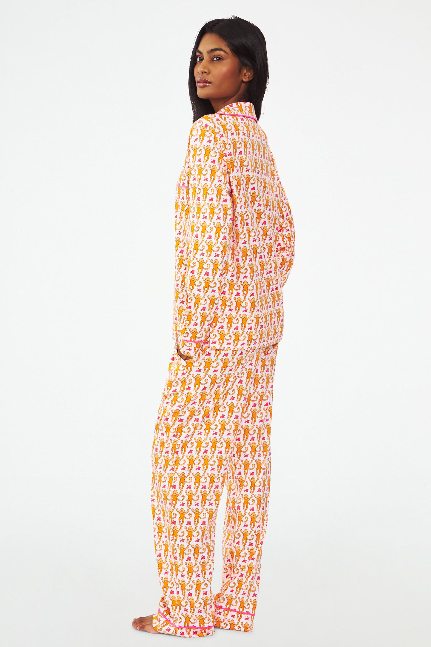 Monkey Long Sleeve Polo Pajamas view 5
