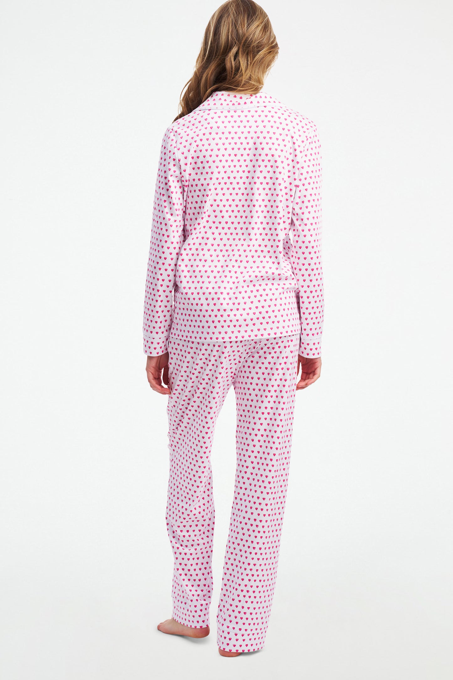 Hearts Long Sleeve Polo Pajamas view 6