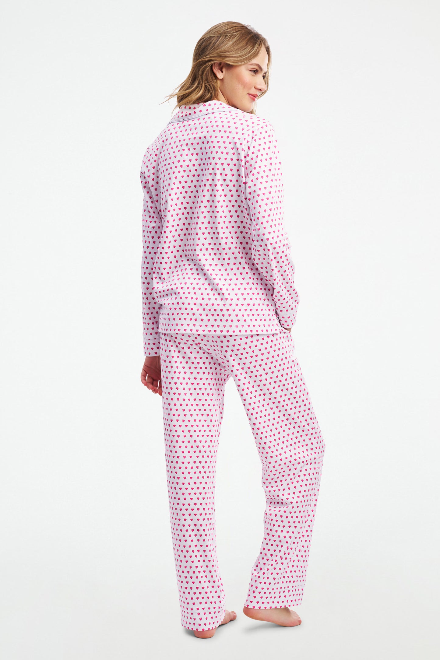 Hearts Long Sleeve Polo Pajamas view 7