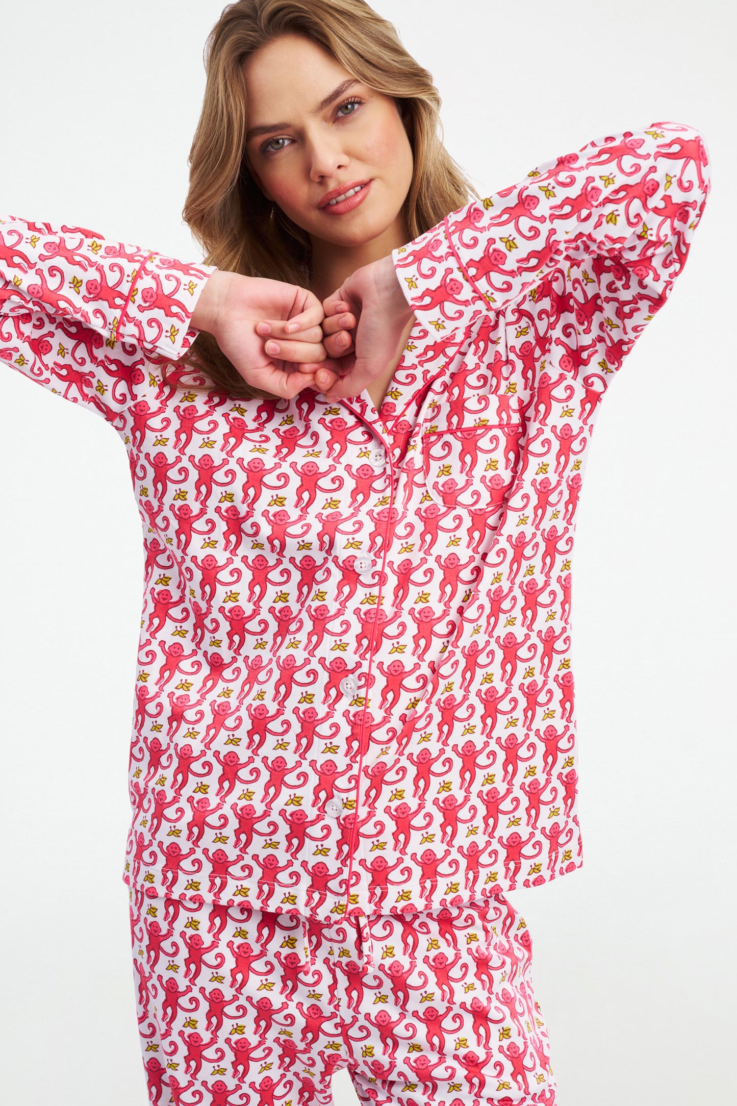 Monkey Long Sleeve Polo Pajamas view 1