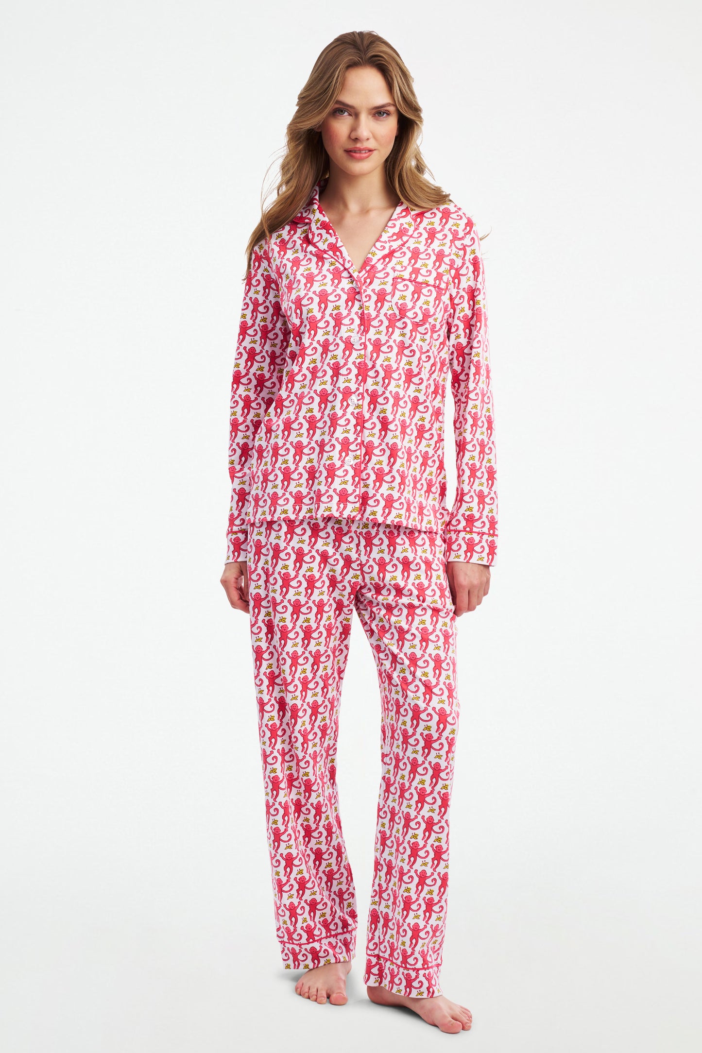 Monkey Long Sleeve Polo Pajamas view 2