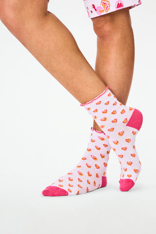 Roller Rabbit Pink Hearts Ruffle Sock