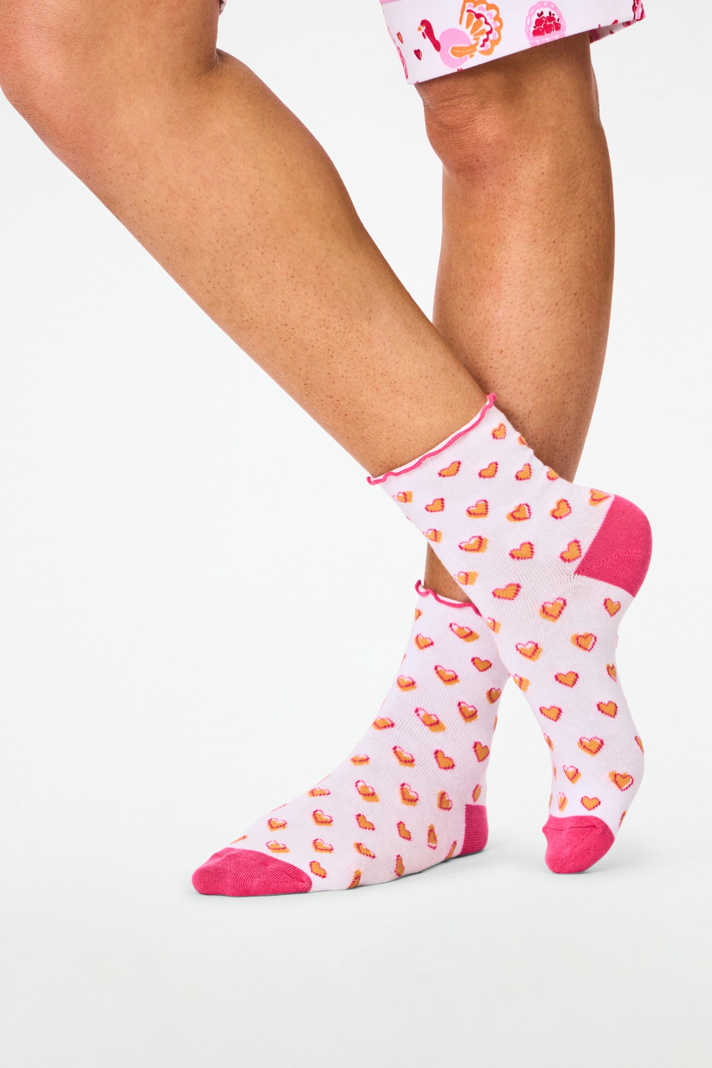 Roller Rabbit Pink Hearts Ruffle Sock view 1