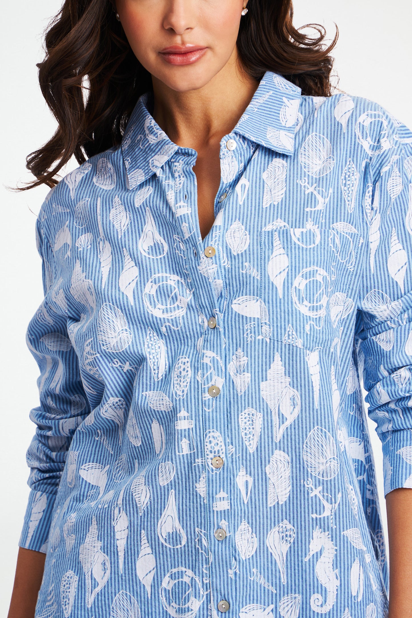 Seaside Stripe Boyfriend Shirt view 2