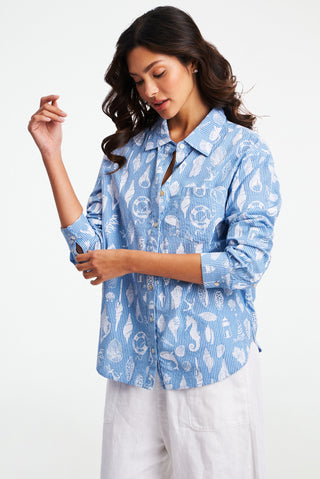 Seaside Stripe Boyfriend Shirt