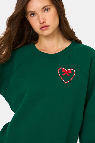 ROLLER RABBIT GREEN SNOW VILLAGE CREWNECK