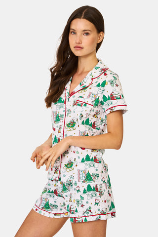 ROLLER RABBIT GREEN SNOW VILLAGE POLO PAJAMAS