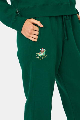 ROLLER RABBIT GREEN SNOW VILLAGE SWEATPANTS