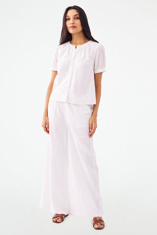 Roller Rabbit Gingham Check Dorian Top White
