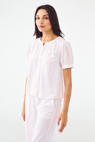 Roller Rabbit Gingham Check Dorian Top White