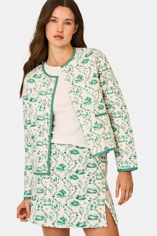 Roller Rabbit Woodland Toile Quilted Carmen Jacket