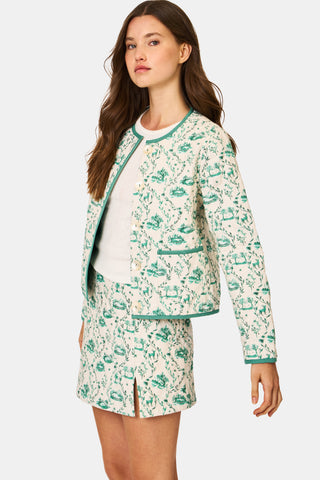 Roller Rabbit Woodland Toile Quilted Carmen Jacket