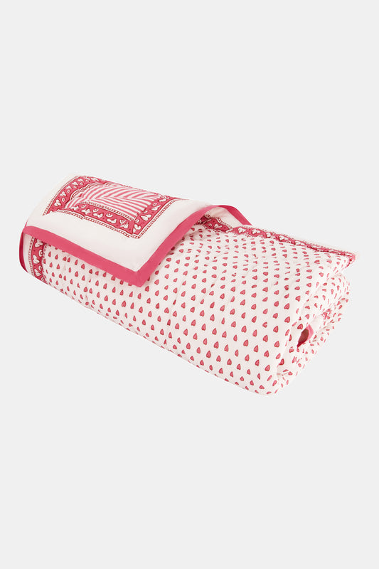 Roller Rabbit Pink Hearts Baby Quilt view 1