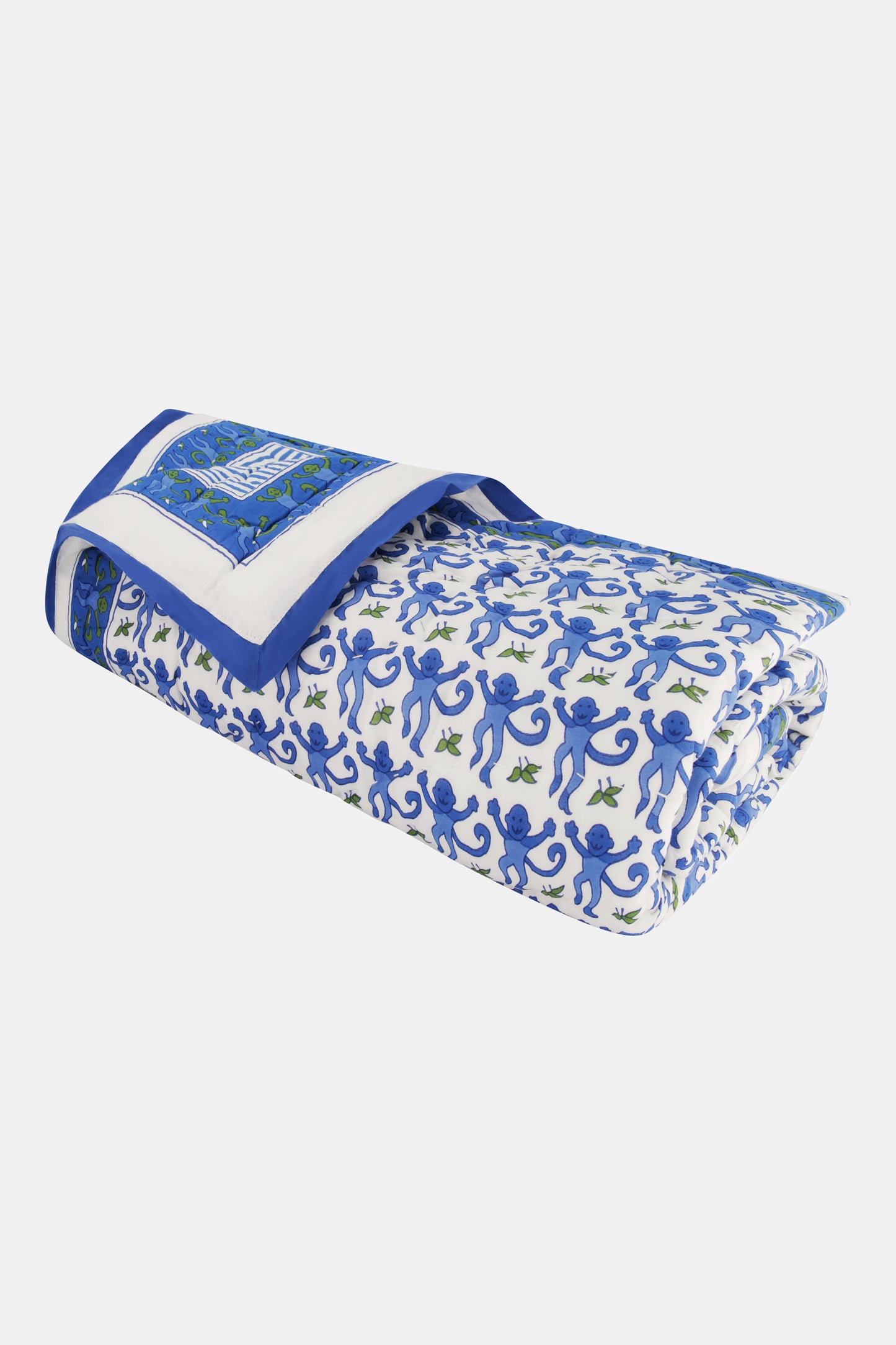 Roller Rabbit Blue Monkey Baby Quilt view 1