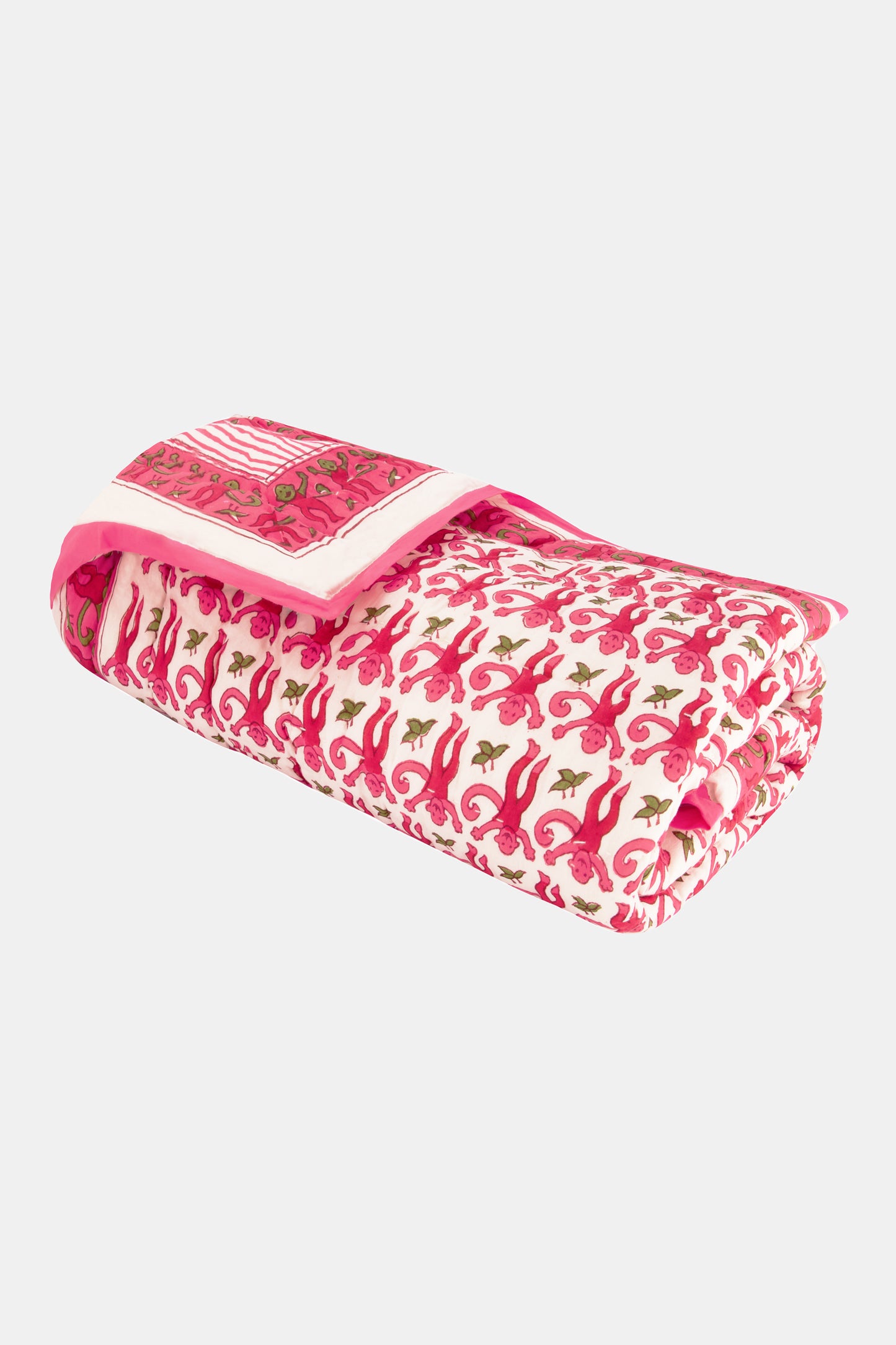 Roller Rabbit Pink Monkey Baby Quilt view 1
