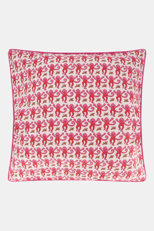 Roller Rabbit Pink Monkey Decorative Pillow view 1